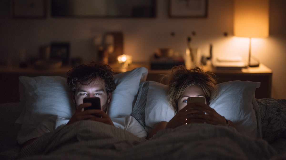 couple qui geek dans leur lit