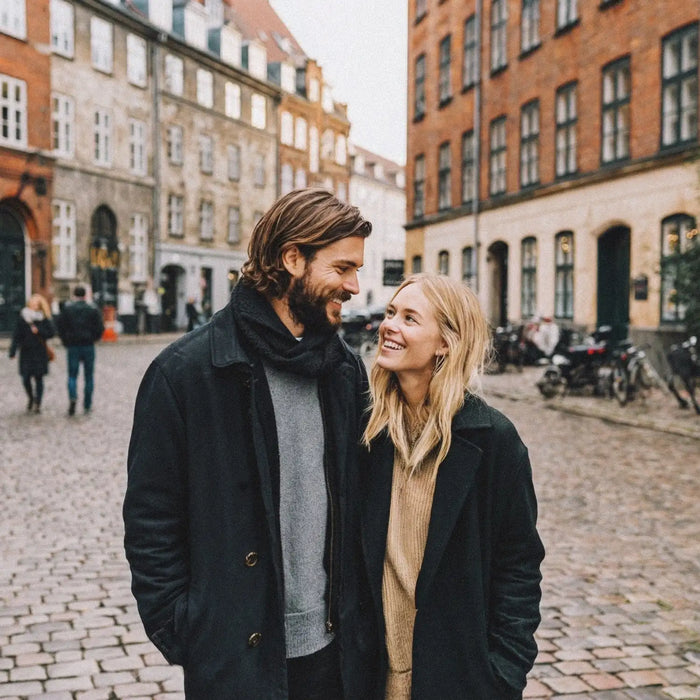 Couple scandinave qui a bien dormi grâce à 2 couettes simples